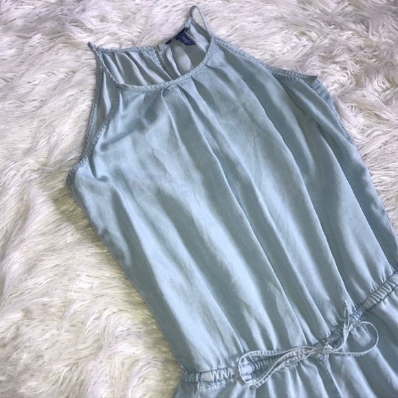 GAP Chambray Denim Light Blue Romper Women's Medium M Halter Neck Sleeveless - Picture 3 of 7